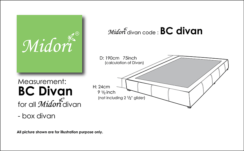 Midori Furnishing & Bedding - Divan BCDR Measurement